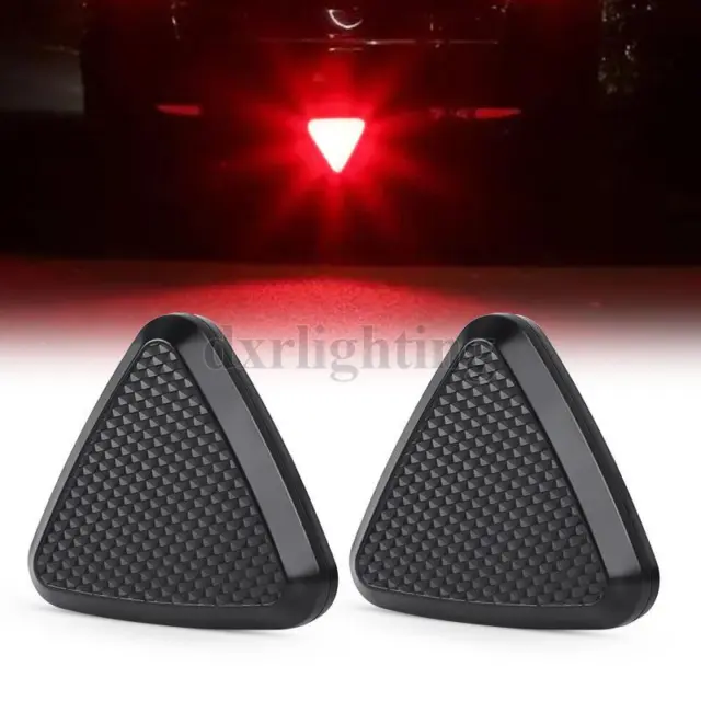 2PC LED Third Rear Stop Tail 3rd Brake Light Strobe Flash Warning Pilot Fog Lamp