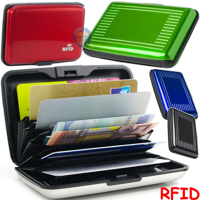 PORTA DOCUMENTI CARTE DI CREDITO RIGIDO IN ALLUMINIO RESISTENTE ALL'ACQUA GRANDE 