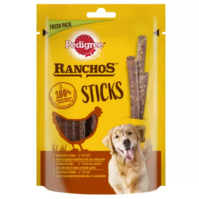 PEDIGREE RANCHOS CHICKEN STICKS Natural Dog Treats Chews 60g 2.1oz