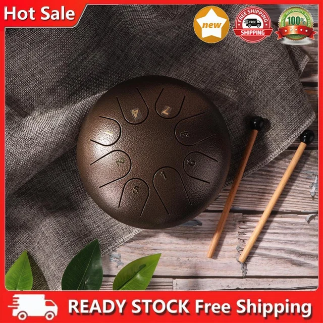 TTSAM 6"" Ethereal Steel Tongue Drum 8 Tune Hand Pan Drum Tank with Keys D