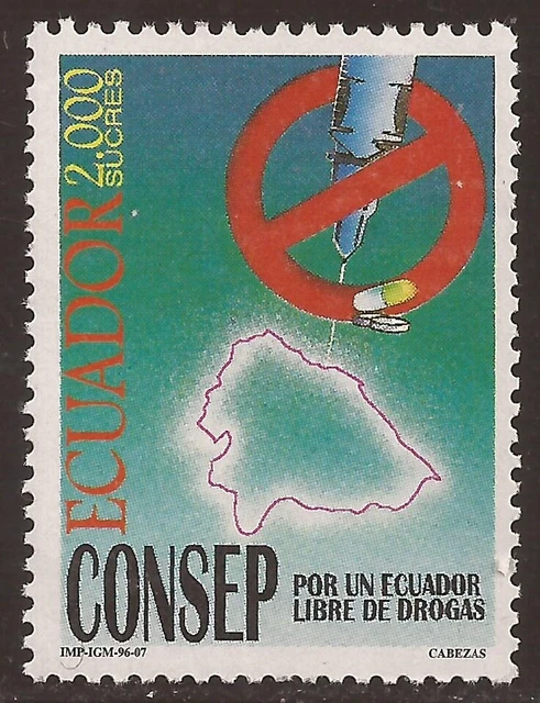 Ecuador 1365 1996 Consep Free Of Drugs MNH