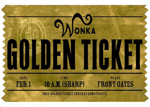 A6  Wonka Golden Ticket Cake Topper ICING