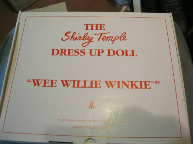 Danbury Mint Shirley Temple Dress Up Doll Outfit Wee Willie Winkie Box Bent