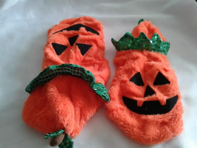 Lot of  2 Pet Dog Cat Pumpkin Halloween  Plush Costumes XS and S