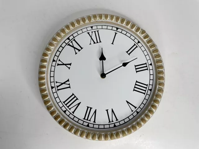 12 Inch Handmade Rustic Wall Clock with Wooden Beads, Real Wood Clock