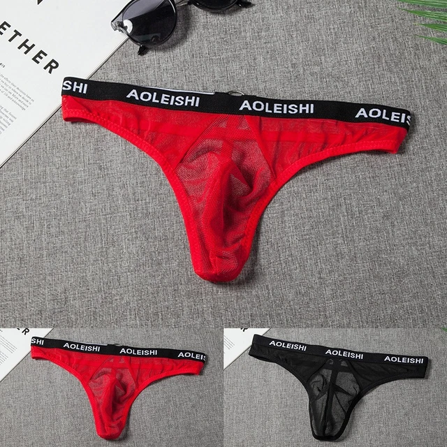 Comfortable Men's Underwear Briefs Mesh Bikini Panties Soft Pouch Lingerie