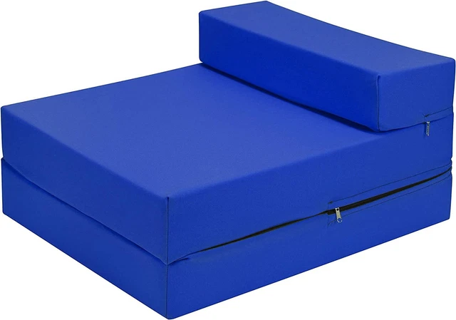 Z Bed Deluxe Futon - Divano pieghevole - Leggero e confortevole (blu) 72Dx58,5Wx42 cm