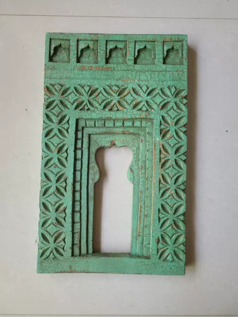 Antique finish handcrafted Wooden old wall hanging mirror frame indian
