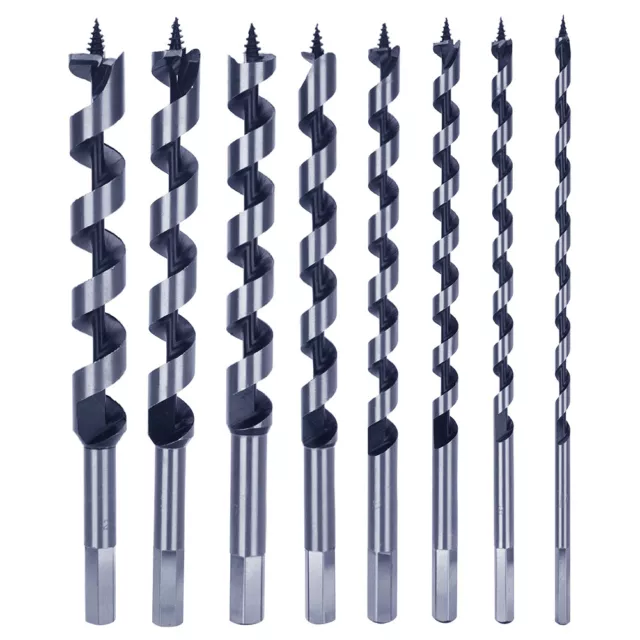 Wood Auger Bits 9-Inch Length Woodworking Ship Auger Bits Set Hex Shank Drills