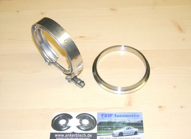 Set fascette nastro a V 76 mm 2 pezzi VA **NUOVO** 3" nastro V + 1 anello di saldatura acciaio inox