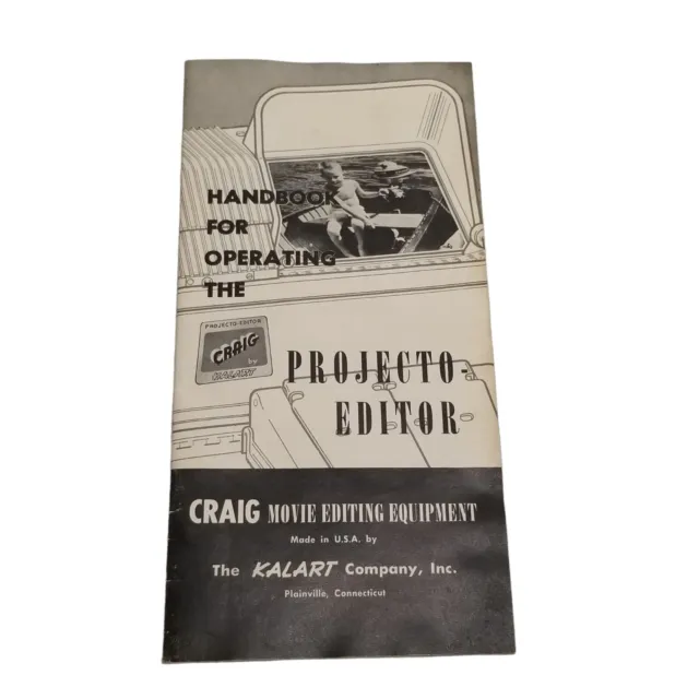 Craig Movie Editing Equipment 1954 Instructions Brochure Booklet Kalart Ephemera
