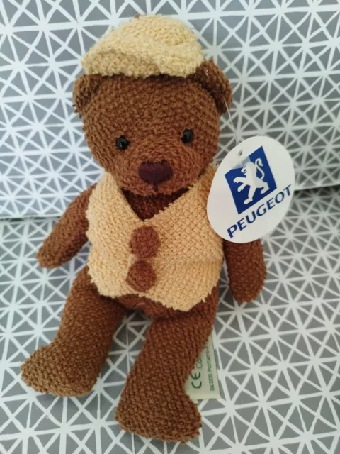 Peluche doudou ours publicitaire Peugeot brun  20 cm neuf Momes et Pitchounes