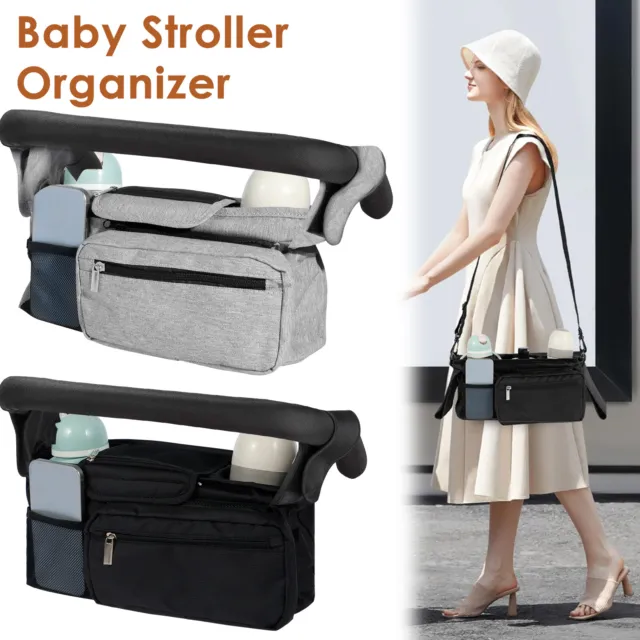 Baby Stroller Organizer with 2 Cup Holder Waterproof Oxford Stroller Caddy he