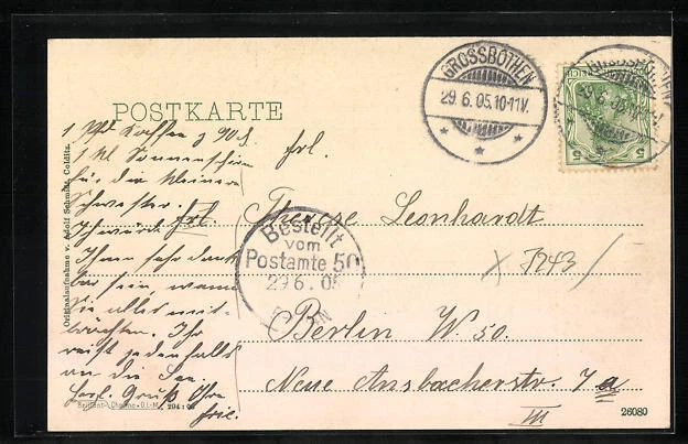 AK Großbothen, Straßenpartie mit Gasthof zu Großbothen 1905 2