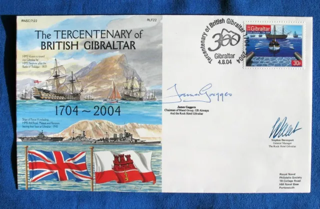 Navy Covers Tercentenary British Gibraltar RNSC(7)22 RLF22 Signed