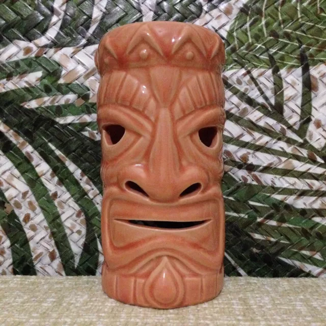 Tiki Mask Tea Light Candle Holder Lamp Statue Ceramic Votive Luminary