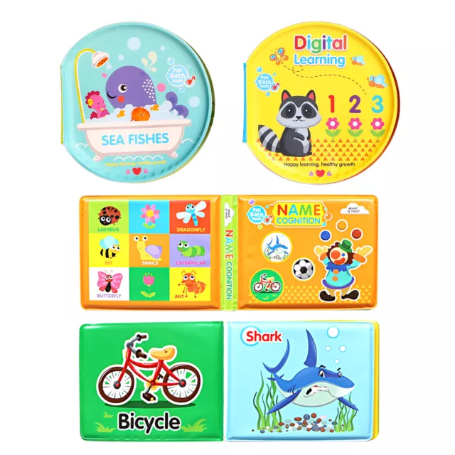 EVA Educational Toy Bright Color Waterproof Baby Bath Book Animals Numbers