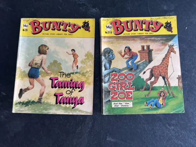 2 x Bunty early picture story comic library for girls  211  215 Rod Stewart