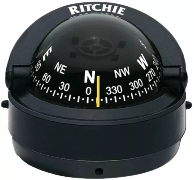 Ritchie Explorer Compass S-53 Traditional Black Surface Mount Boat Marine Light