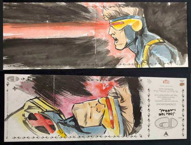 Cyclops Marvel Premier Quad Panel Sketch Card by Joey Lee Cabral X-Men 4