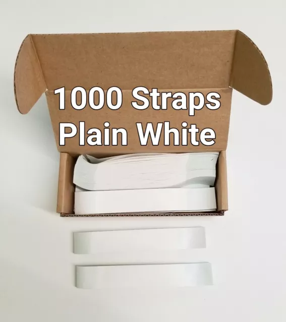 1000 Self Sealing Plain White Currency Straps Money Bills Paper Bands USA Made