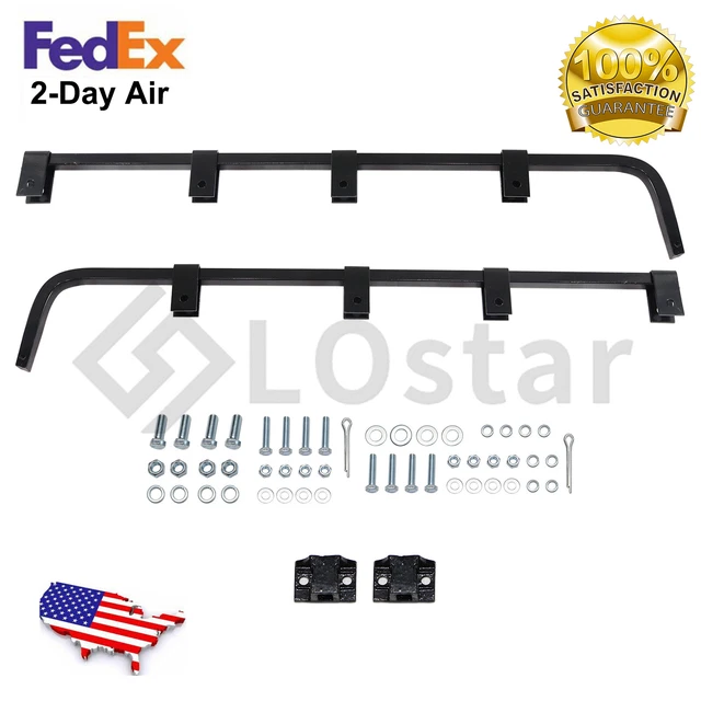 1 Pair Black Straight Mud Flap Hanger Bracket for Semi Trucks with Hardware Kit