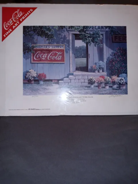 Jim Harrison Artist Signed Coke Coca Cola Farmer's Supply Print 2000