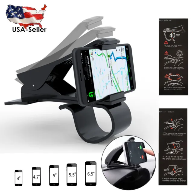 Universal Car Dashboard Mount Holder Stand HUD Clip Cradle for Cell Phone GPS