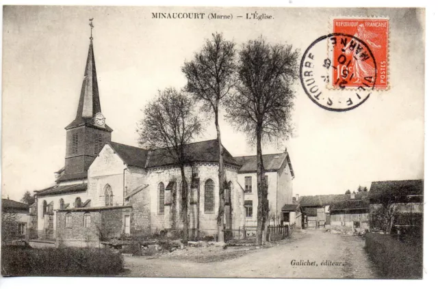 MINAUCOURT - Marne - CPA 51 - l'église