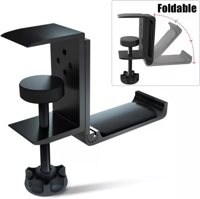 Soporte de Auriculares Bajo Escritorio Ajustable - Plegable - Negro 2