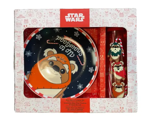Disney Star Wars Blue Milk and Cookies Set    New open box