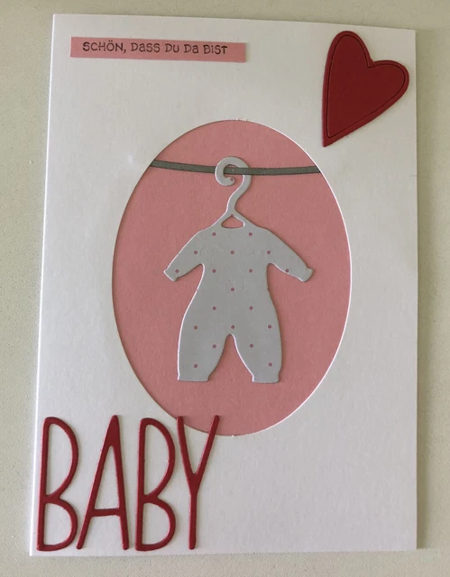 NIEDLICHE KARTE ZUR Geburt/Mädchen, Glückwunsch zum Baby, Babykarte mit