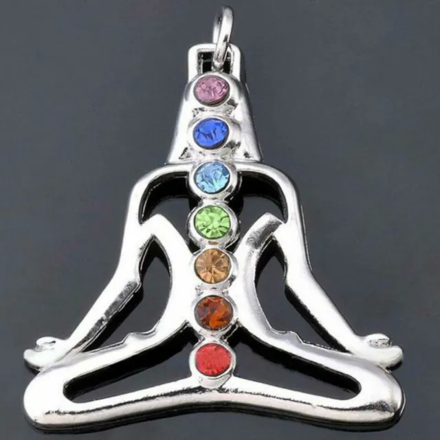 Natural 7 Gemstone Crystal Bead Reiki Healing Yoga Meditation Pendant Yoga