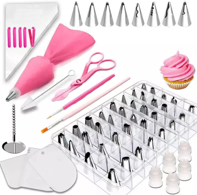 83 Pieces Cake Decorating Equipment, Stainless Steel Nozzles Tips Kits with Reus