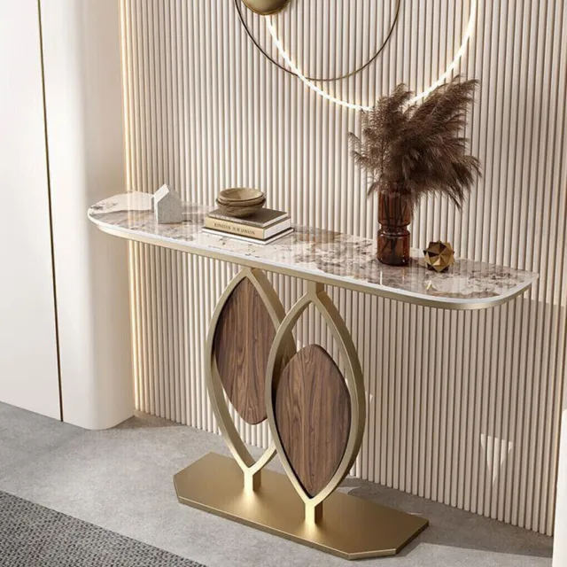 Exclusive Design Gold Leaf Console Table Entryway Accent Table Office Coffee Bar