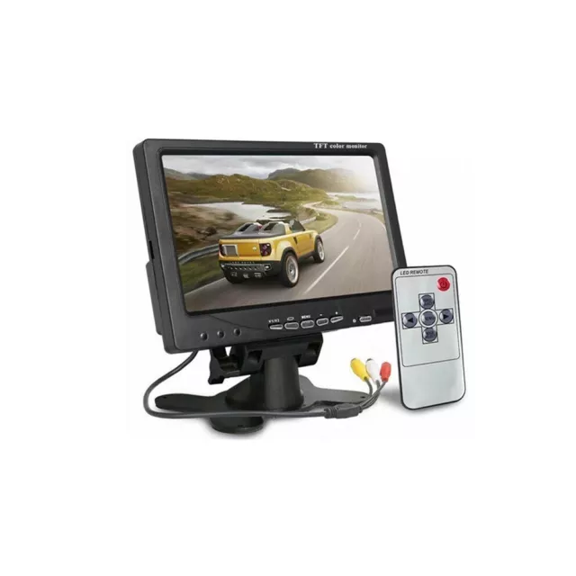 Monitor lcd tft 7" pollici video schermo telecomando per kit retromarcia auto