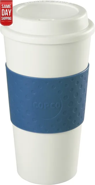 New Copco Acadia Double Wall Insulated Travel Mug with Non-Slip Sleeve 16 ounce.
