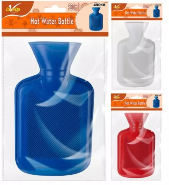 500ml 1L 2L Natural Rubber Hot Water Bottle Winter Warmer Heat Gift Keep Warm