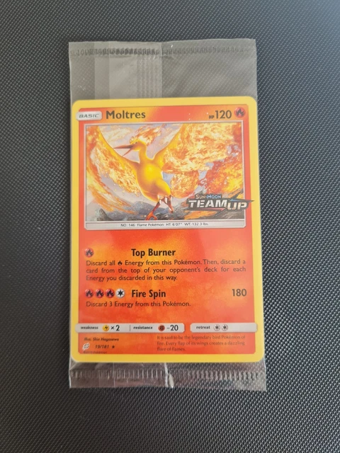 Pokemon Card - Moltres 19/181 Team Up Stamped Holo Promo *Sealed*