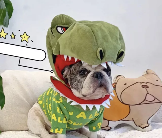 T-rex dinosaur Design Dog Cap Halloween Pet Bulldog Hat Cosplay Costume