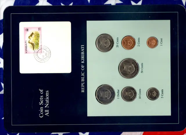 Coin Sets of All Nations Kiribati w/c All 1979 UNC $1,50,20,10,5,2,1 cent 21JA86