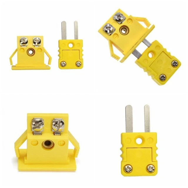 2 Ensembles Connecteurs De Thermocouple Type R/S - Prise Mâle Avec Montage Sur Panneau - Résistance Jusqu'à 220°C - Pour Applications Industrielles