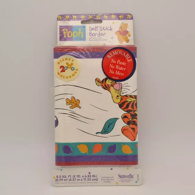 Winnie The Pooh Self Stick Border Windy Fall Day Tigger 5 Yards Sunworthy NEW