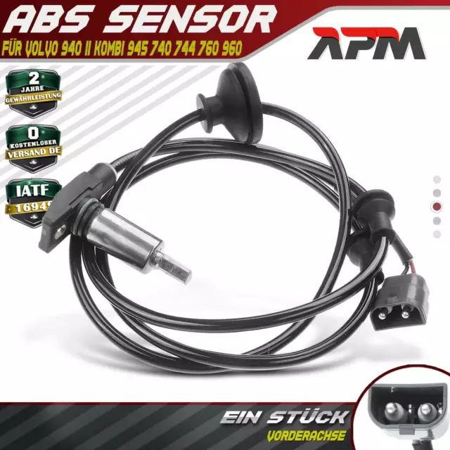 ABS Sensor Raddrehzahl Vorne für Volvo 940 II Kombi 945 740 744 745 760 704 960