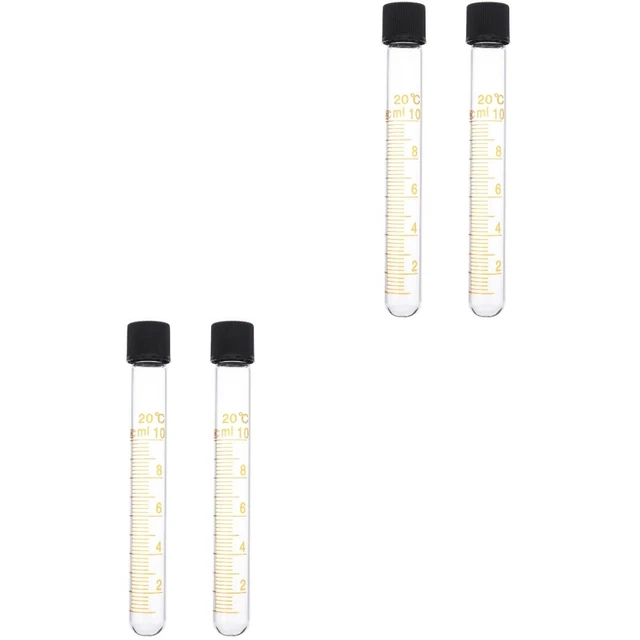 4 Pcs  10ml Micro Centrifuge Test Tubes Sample Bottles Laboratory Consumables