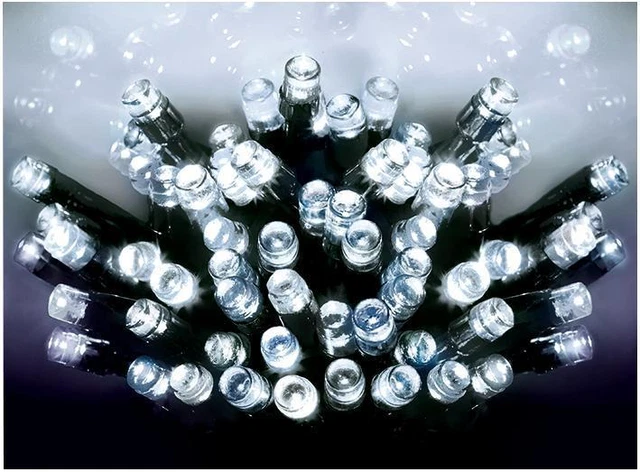 600 LED Blanco Navidad Luces Interior Exterior Decoración Navidad de Pilas