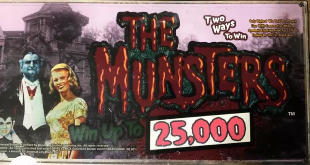 THE MUNSTERS  $ 1 CENT Slot Machine Glass UNIVERSAL STUDIOS IGT 3