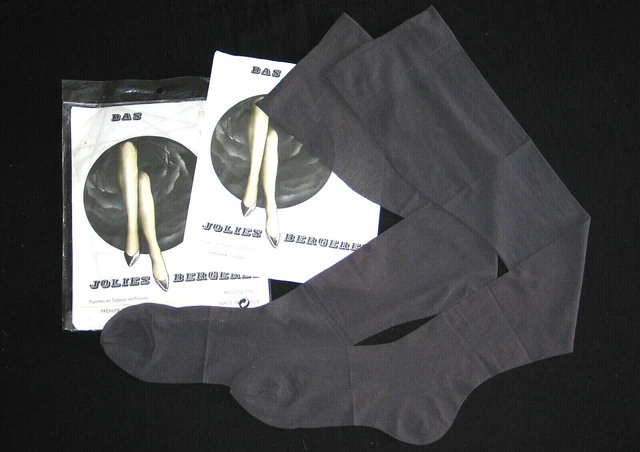 Bas couture gris en nylon non extensible, un voile fin et très doux
