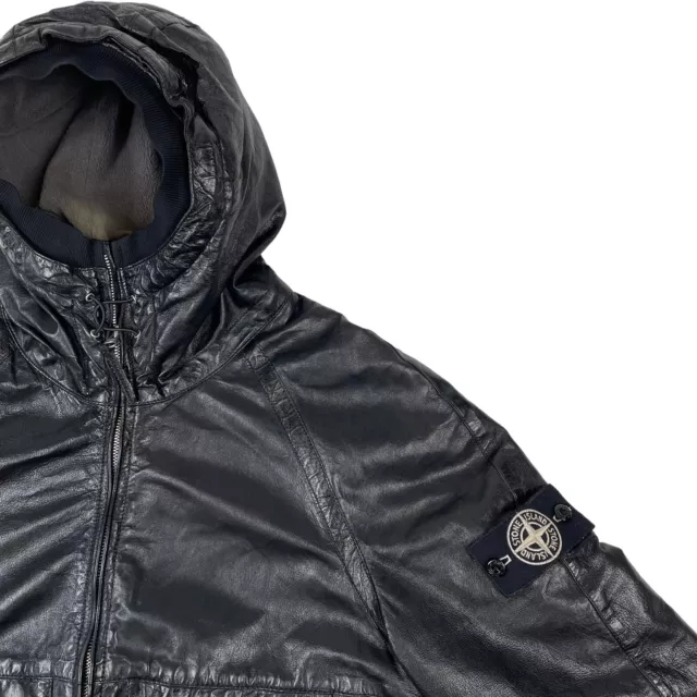 STONE ISLAND CAST Metal Leather Jacket 1 500.00 PicClick UK