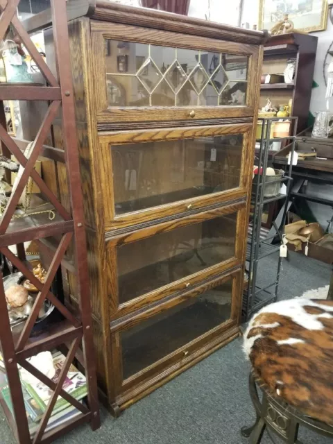 Lawyer Barrister Bookcase Leaded Glass